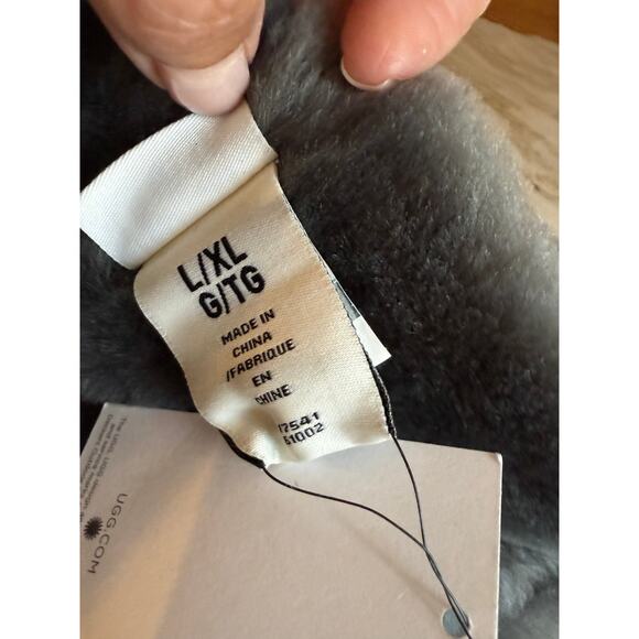 UGG Genuine Shearling Sheepskin Reversible Headband Gray L/XL
